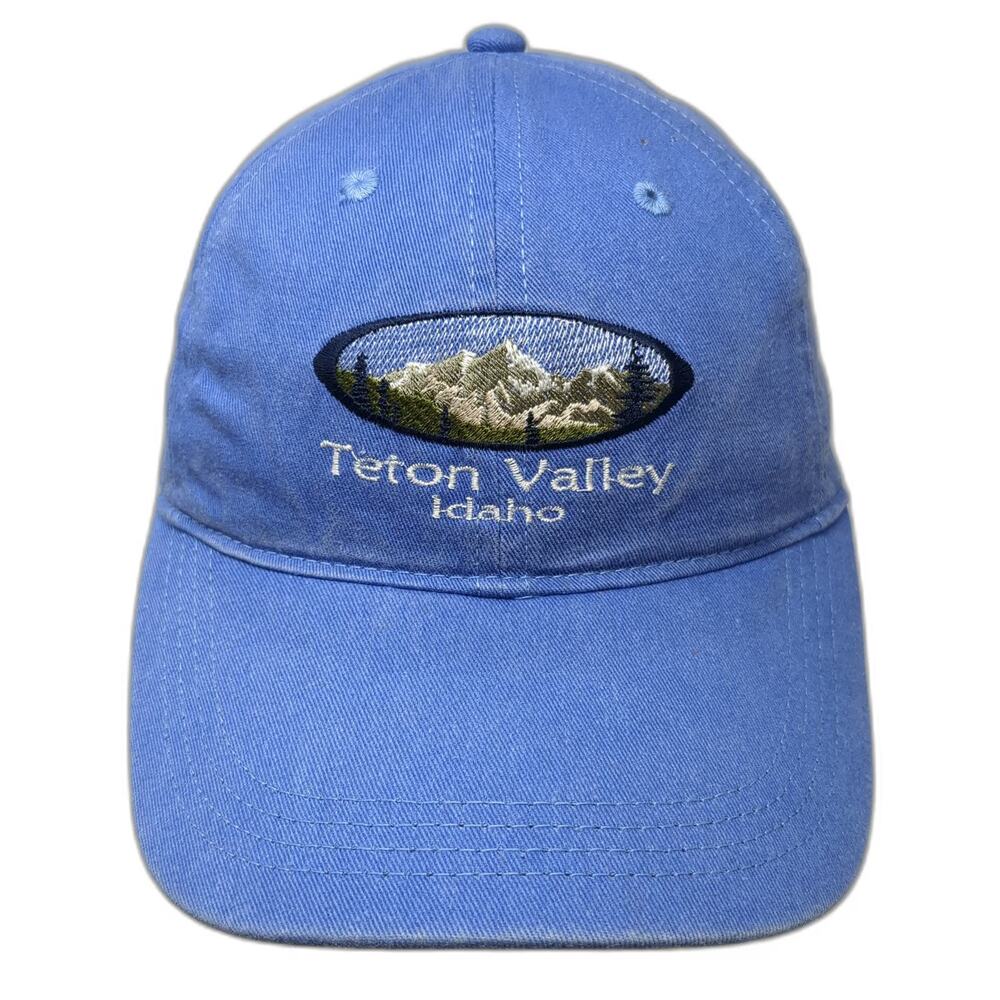 Authentic Pigment Baseball Cap Blue One Size Teton Valley Idaho Slideback Hat